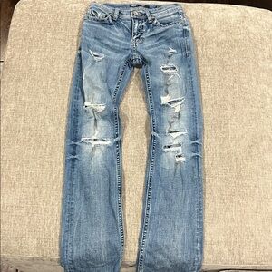 Aiden Medium Blue Distressed Bootcut Jeans